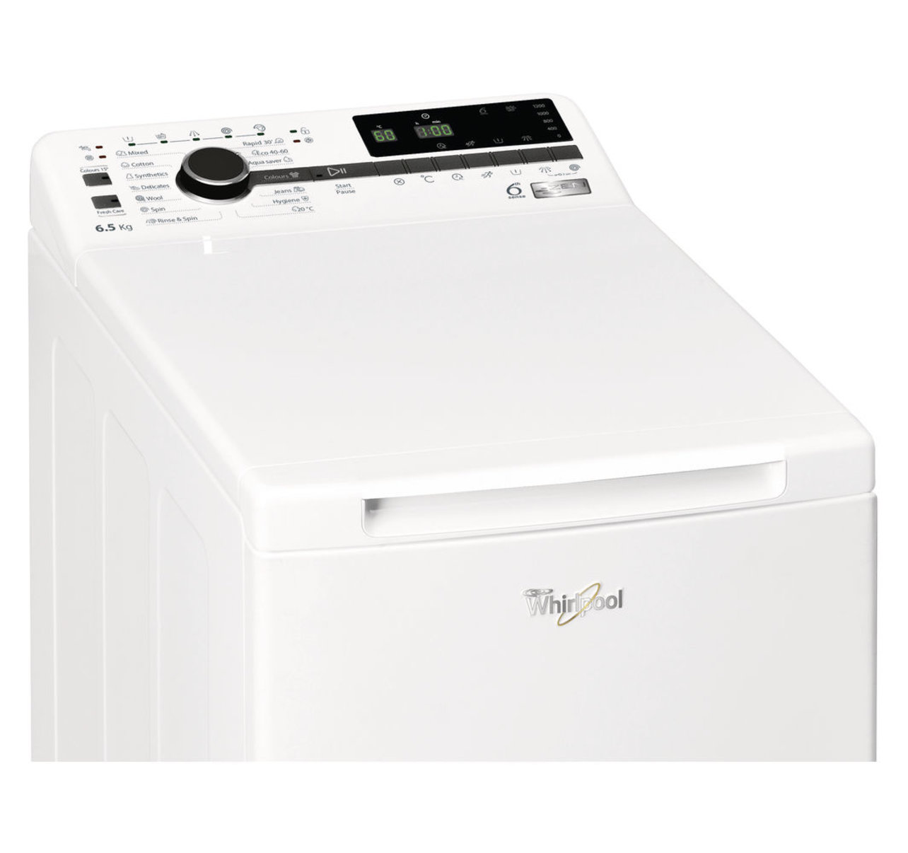 Whirlpool TDLRB 65242BS EU/N Felültöltős mosógép - 6,5 kg, 1200 ford./perc, C Energiaosztály, 6. Érzék szenzortechnológia Whirlpool TDLRB 65242BS EU/N Felültöltős mosógép - 6,5 kg, 1200 ford./perc, C Energiaosztály, 6. Érzék szenzortechnológia