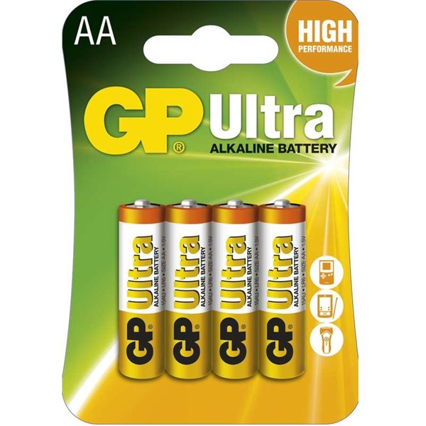 GP Ultra alkáli ceruza elem AA  (4db / csomag)  (B1921)