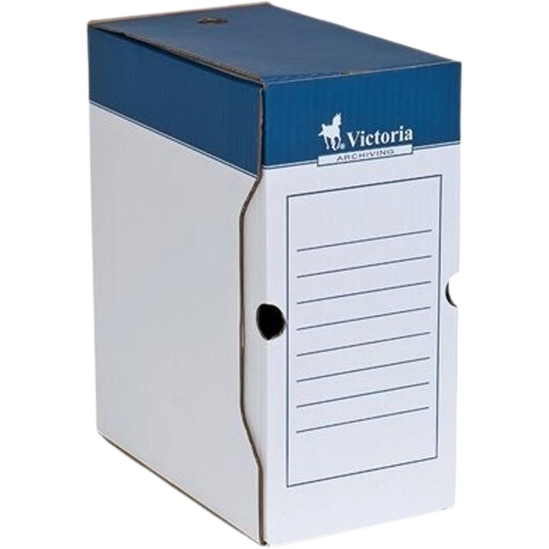 Archiválódoboz, A4, 150 mm, karton, VICTORIA OFFICE, kék-fehér Archiválódoboz, A4, 150 mm, karton, VICTORIA OFFICE, kék-fehér