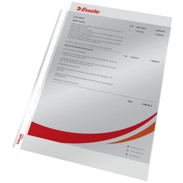 Esselte A4 55mikron 100db víztiszta lefűzhető genotherm