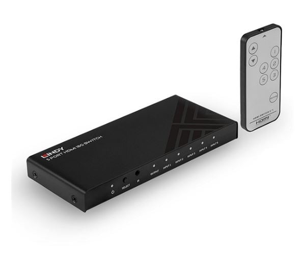 Lindy  38233 HDMI Switch 5 port 18G távirányítóval