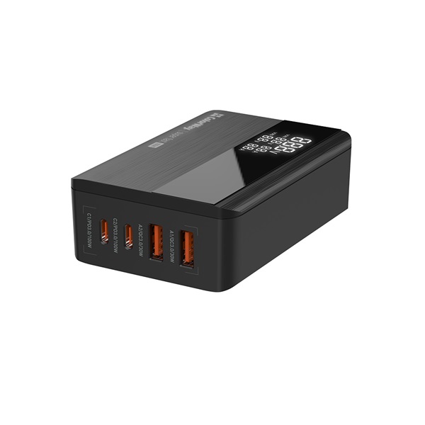 COLORWAY CW-CHS041PD-BK AC Charger Power Delivery GaN 2USB-A + 2USB TYPE-C 100W USB töltő Fekete  