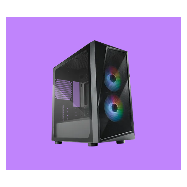COOLER MASTER Ház Mini Tower CMP 320 2x ARGB Ventilátor Tápegység nélkül Fekete