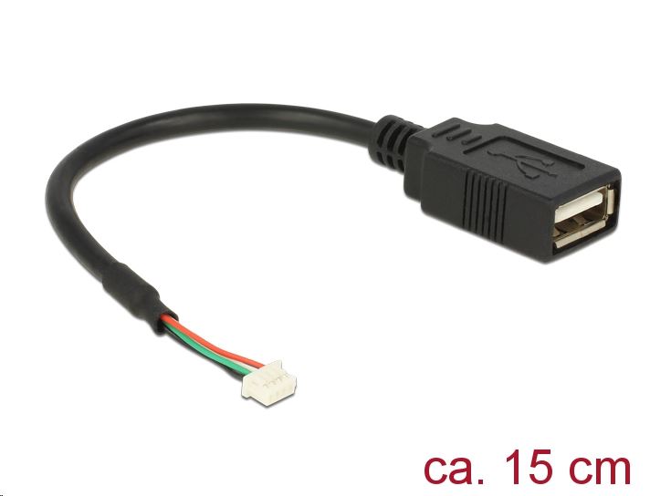 Delock USB 2.0-s csatlakozóval ellátott kábel, 1,25 mm, 4 tűs > USB 2.0 A-típusú csatlakozó 15cm (84834) Delock USB 2.0-s csatlakozóval ellátott kábel, 1,25 mm, 4 tűs > USB 2.0 A-típusú csatlakozó 15cm (84834)