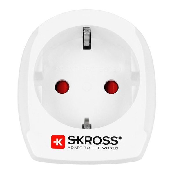 SKROSS hálózati csatlakozó adapter (240V, EU2 pin - IT, földelt, utazótöltő) FEHÉR (1.500212-E)