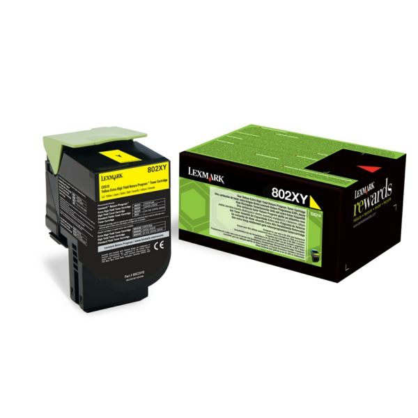 Lexmark 802XY extra nagy kapacitású festékkazetta sárga (80C20Y0) Lexmark 802XY extra nagy kapacitású festékkazetta sárga (80C20Y0)
