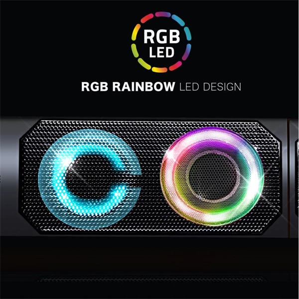 Advance SOUNDPHONICS RGB 6W RMS 2.0 3,5mm Jack RGB Hangszóró Fekete 