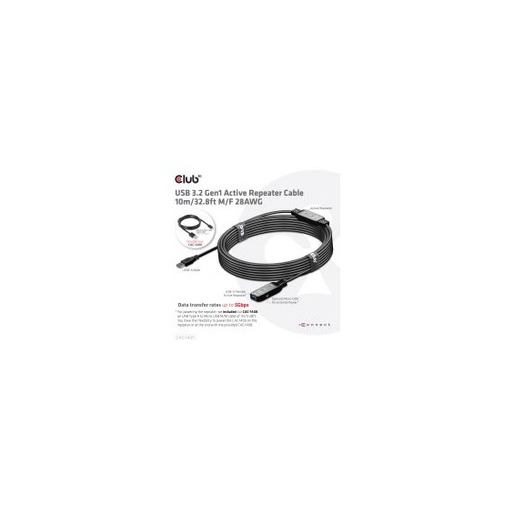  Club3D CAC-1405 USB 3.2 Gen1 10 m Active Repeater kábel    
