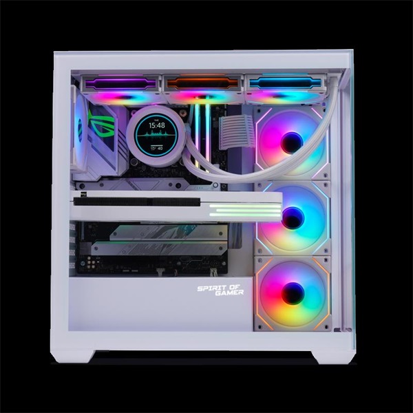 Spirit of Gamer SPARK Arctic Fehér  ablakos  9x12cm ventilátor  ATX Számítógépház 