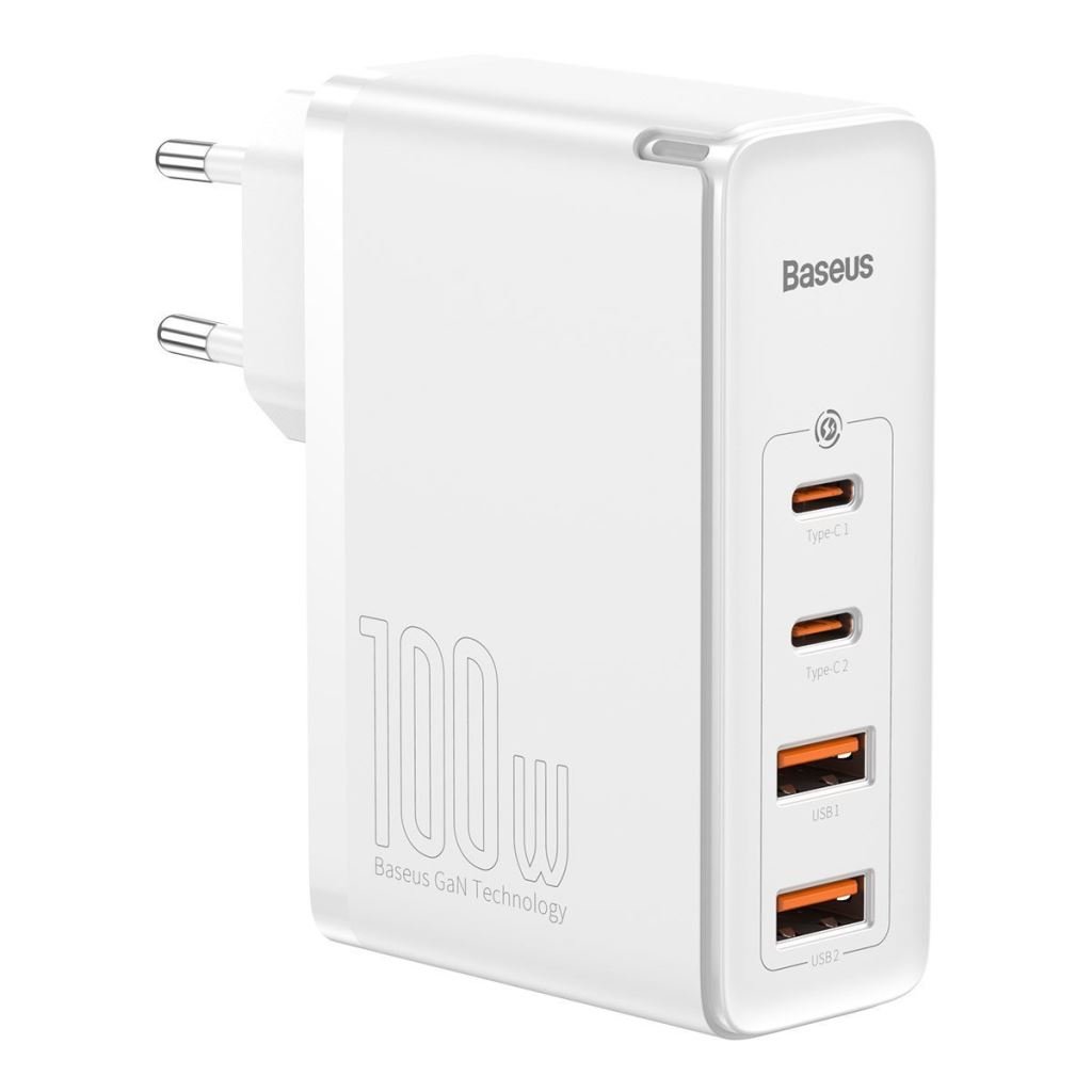 Baseus GaN2 Pro fali töltő, 2x USB + 2x USB-C, 100W, EU, fehér (CCGAN2P-L02) Baseus GaN2 Pro fali töltő, 2x USB + 2x USB-C, 100W, EU, fehér (CCGAN2P-L02)