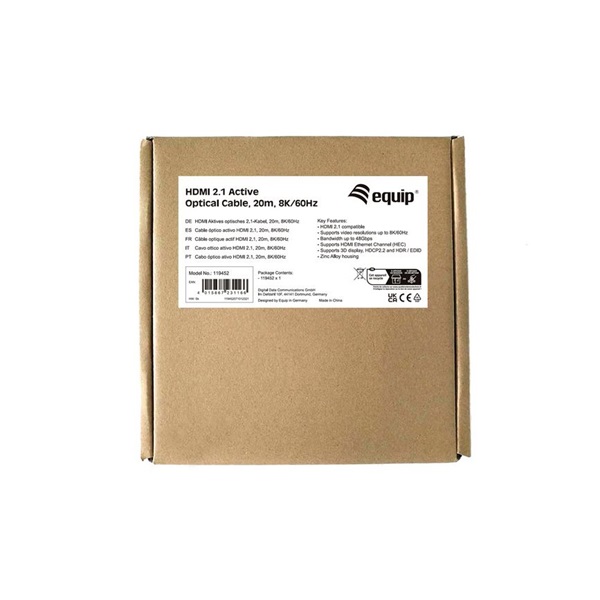 Equip  119452 Aktív HDMI2.1 kábel  apa/apa  8K/60Hz  20m
