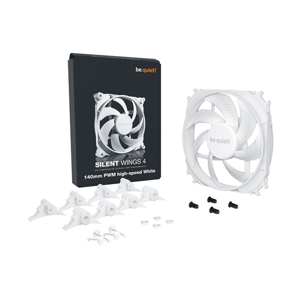 Be Quiet! Cooler 14cm  SILENT WINGS 4 White 140mm PWM high-speed  1900rpm  29,3dB Fehér 
