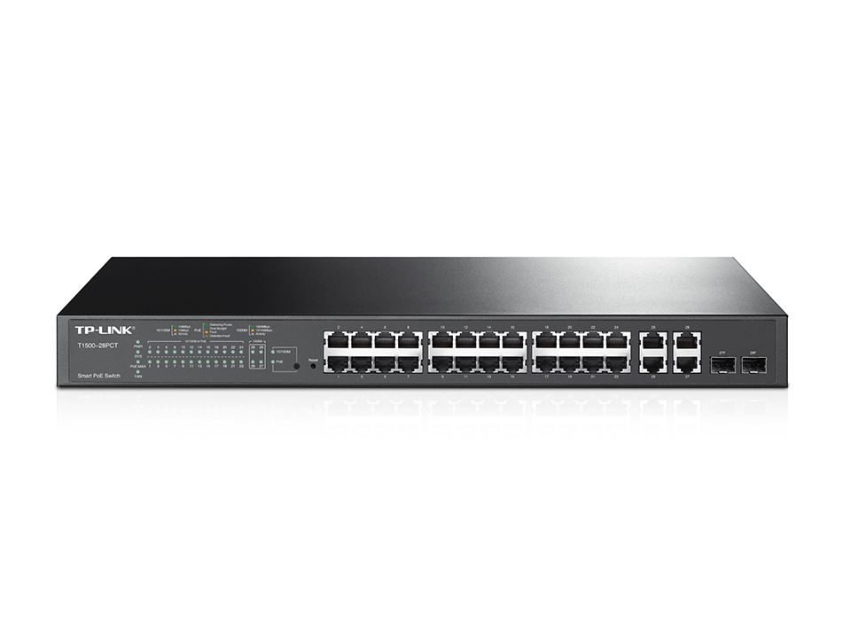 TP-Link TL-SL2428P (T1500-28PCT) 24-Port 10/100Mbps + 4-Port Gigabit PoE+ Smart TL-SL2428P