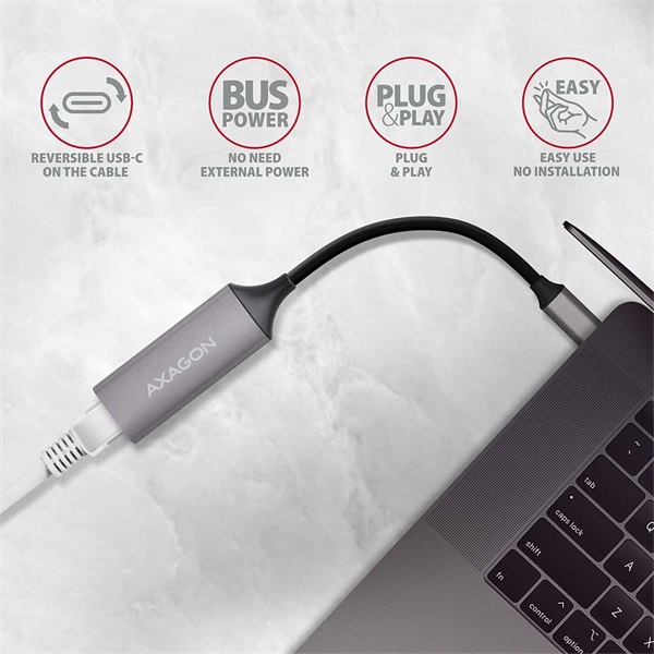 Axagon USB-C 3.2 Gigabit Ethernet hálózati adapter (ADE-TRC)
