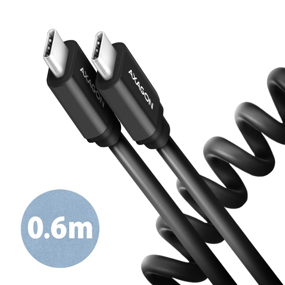 Axagon BUCM-CM10TB Twister USB-C - USB-C adat- és töltőkábel 0.6m fekete Axagon BUCM-CM10TB Twister USB-C - USB-C adat- és töltőkábel 0.6m fekete