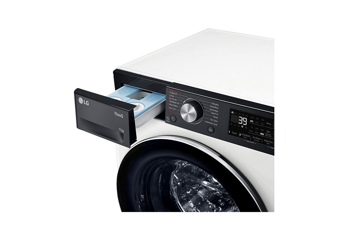 LG F4WR711S3HA Elöltöltős mosógép – 11 kg, 1350 ford./perc, A Energiaosztály, AI DD, LG Steam technológia, Gőz technológia