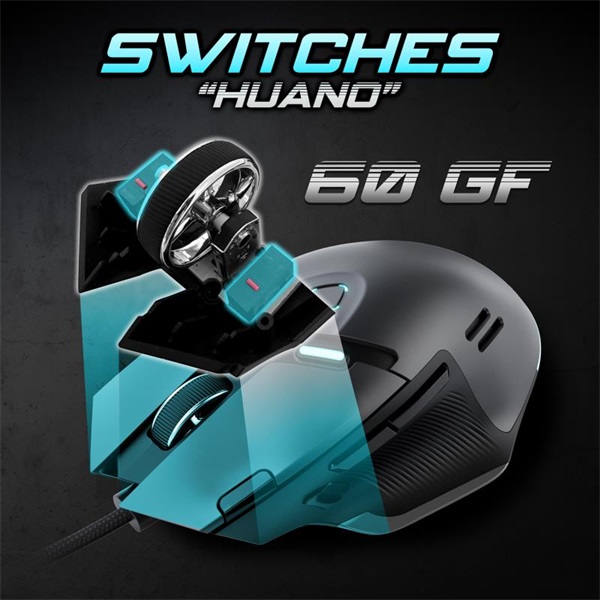 Spirit of Gamer ELITE-M60 Optikai  20000 DPI  1000Hz  9 programozható gomb  RGB  vezetékes Egér Fekete