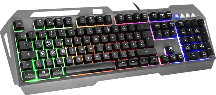SPEEDLINK "LUNERA RGB Rainbow" Vezetékes gaming fém USB Billentyűzet Fekete HUN