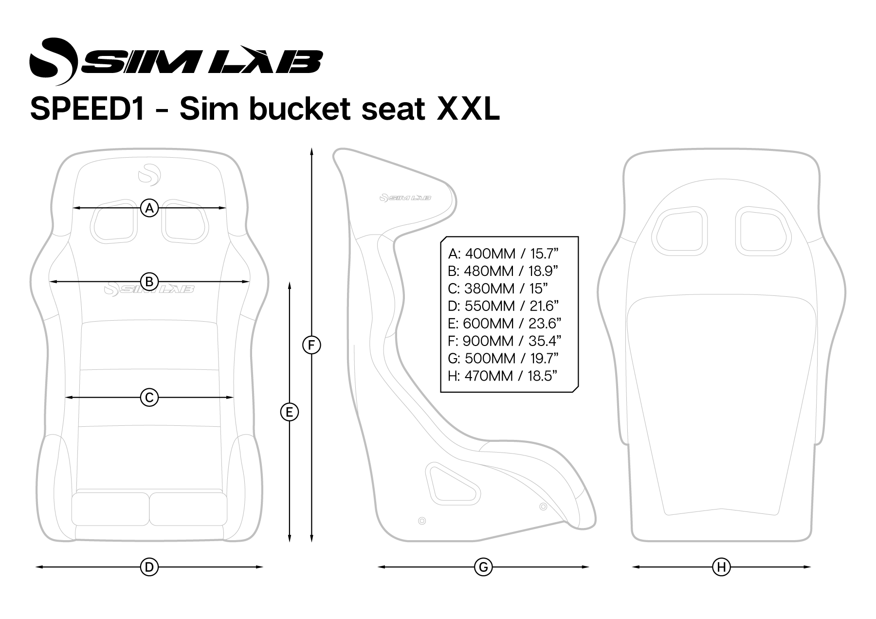 Sim-Lab, Ülés SLR051 Speed 1 Kagylóülés Fekete (XXL) Sim-Lab, Ülés SLR051 Speed 1 Kagylóülés Fekete (XXL)
