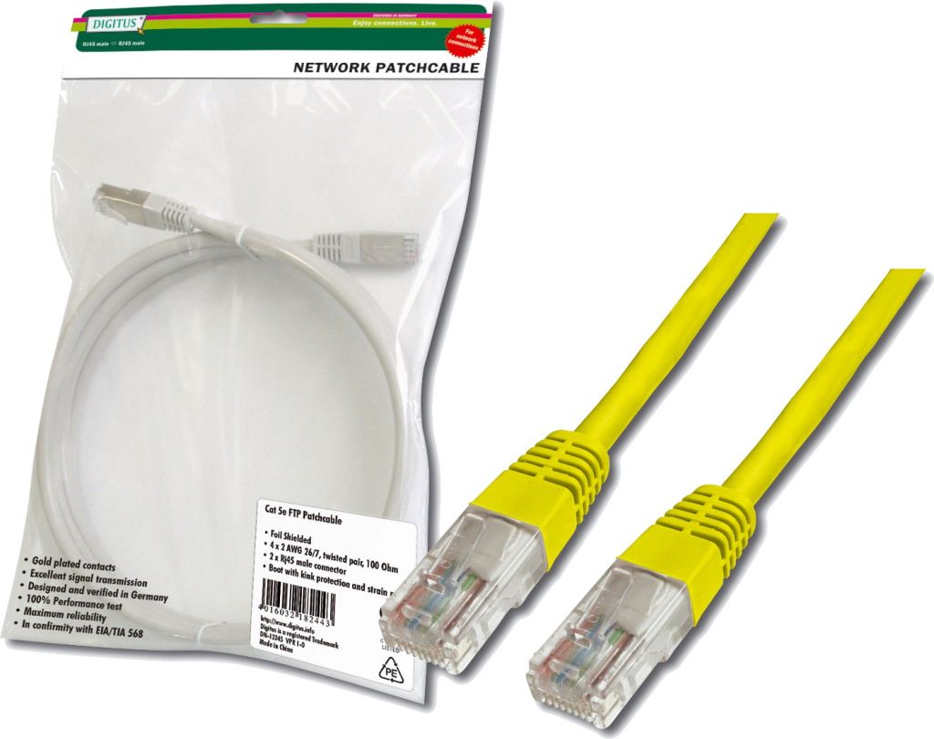 Digitus DK-1511-010/Y UTP patch kábel CAT5e 1m sárga