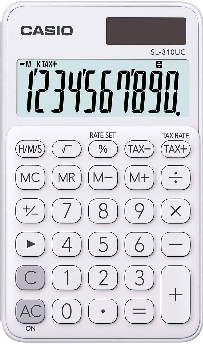 Casio SL-310UC-WE zsebszámológép, fehér Casio SL-310UC-WE zsebszámológép, fehér