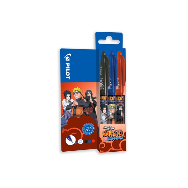 Pilot FriXion Ball NARUTO Limited Edition fekete, kék, piros 3 db-os rollerirón Pilot FriXion Ball NARUTO Limited Edition fekete, kék, piros 3 db-os rollerirón