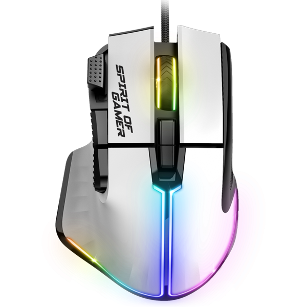 Spirit of Gamer PRO-M5 Arctic Optikai 12800DPI 8 gomb Egér Fehér Spirit of Gamer PRO-M5 Arctic Optikai 12800DPI 8 gomb Egér Fehér