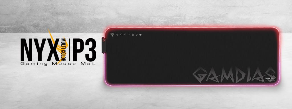 Gamdias NYX P3 RGB egérpad fekete