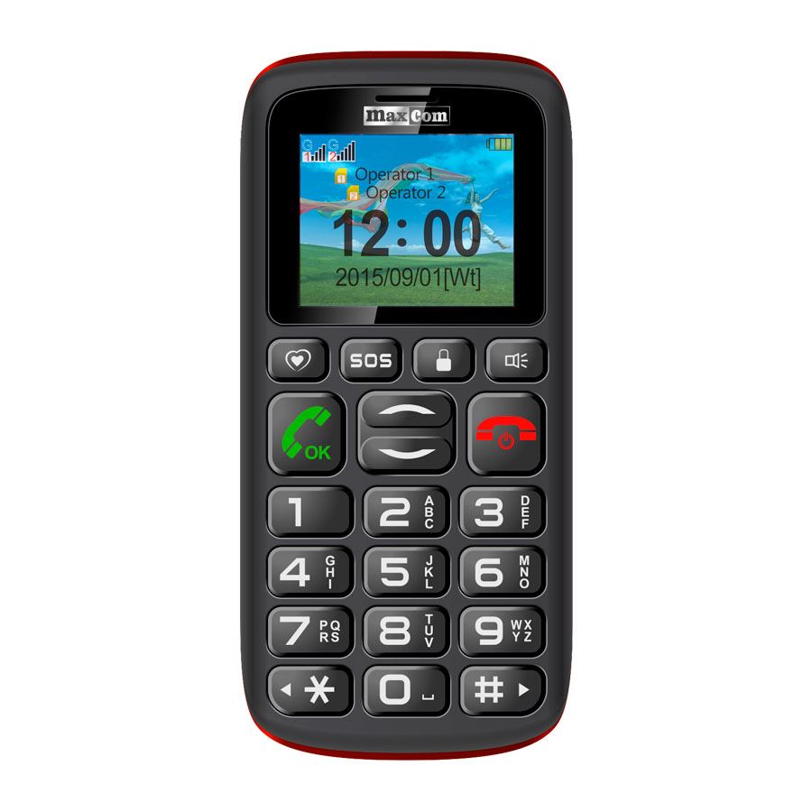Maxcom MM428 L DualSIM mobiltelefon extra nagy gombokkal, vészhívóval Fekete