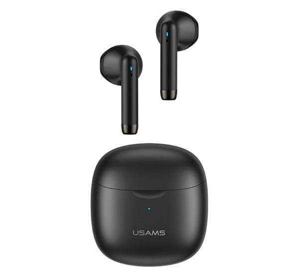 USAMS IA04 bluetooth fülhallgató SZTEREO (v5.0, TWS, mikrofon, zenehallgatáshoz ajánlott + töltőtok) FEKETE (IA04_B)