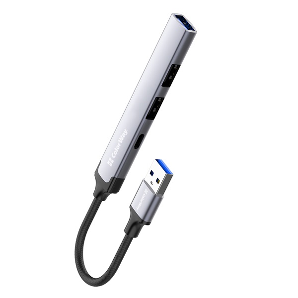 COLORWAY USB-elosztó CW-HUB05, USB-A 4-B-1 USB2.0X3/USB3.0