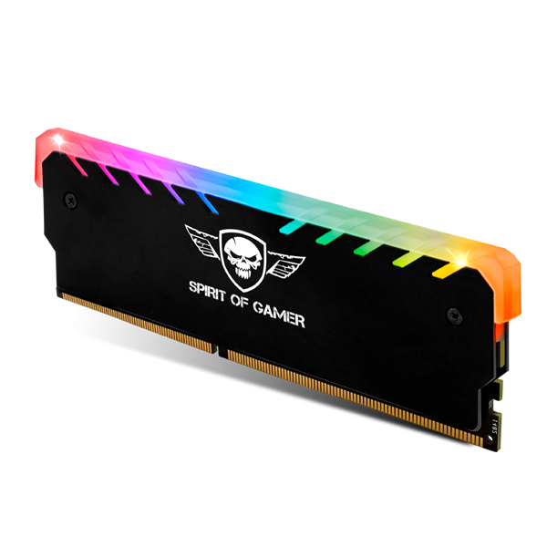 Spirit of Gamer SOG-MEM-RGB HEATSINK RGB MEMORY DDR3/DDR4 RGB aluminium fekete  Memória Hűtő