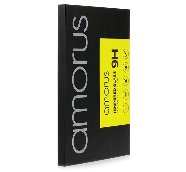 AMORUS képernyővédő üveg (2.5D full glue, teljes felületén tapad, extra karcálló, 0.3mm, 9H) FEKETE [Honor 8S (2020)]