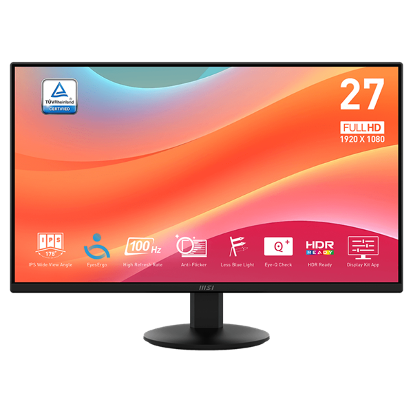 MSI 27" PRO MP272L FHD IPS 100Hz Monitor Fekete