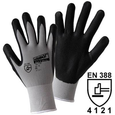 L+D worky NITRIL GRID 1167-7 Nylon Munkakesztyű Méret (kesztyű): 7, S EN 388 CAT II 1 pár