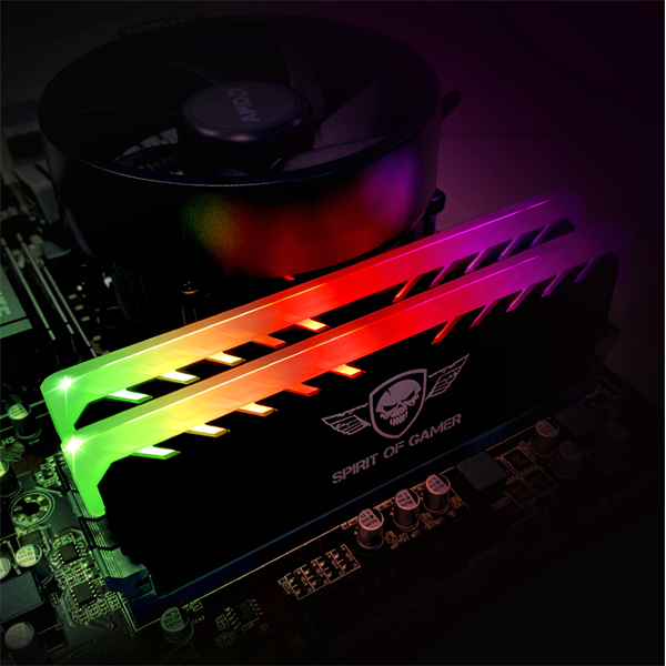 Spirit of Gamer SOG-MEM-RGB HEATSINK RGB MEMORY DDR3/DDR4 RGB aluminium fekete  Memória Hűtő