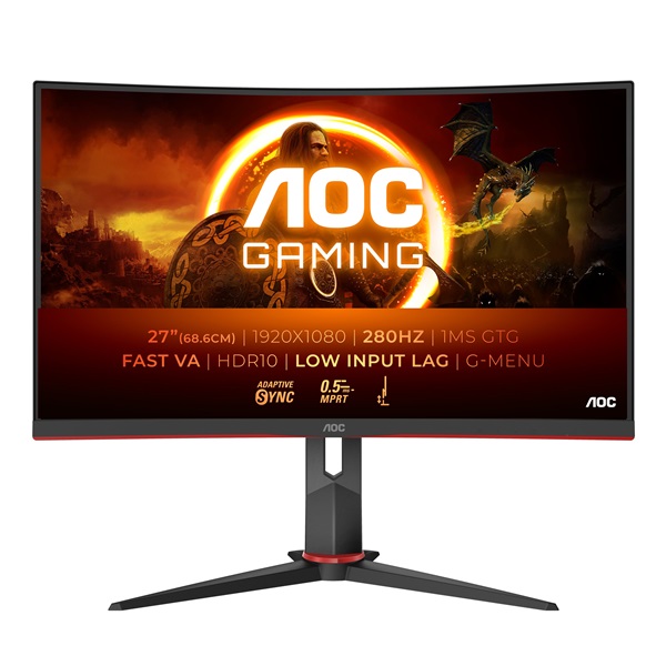 AOC 27" C27G2Z3/BK 280Hz  Ívelt Gaming monitor 