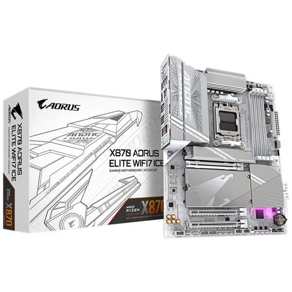 GIGABYTE AM5 X870 AORUS ELITE WIFI7 ICE AMD X870 ATX Alaplap GIGABYTE AM5 X870 AORUS ELITE WIFI7 ICE AMD X870 ATX Alaplap