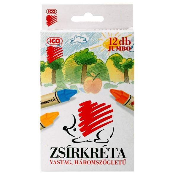 ICO Süni Jumbo 12db-os vegyes színű zsírkréta ICO Süni Jumbo 12db-os vegyes színű zsírkréta