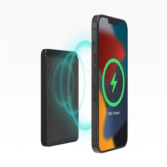  Mophie-snap+ Powerstation/Juicepack mini - 5k - Vezeték nélküli hordozható mágneses töltő Fekete