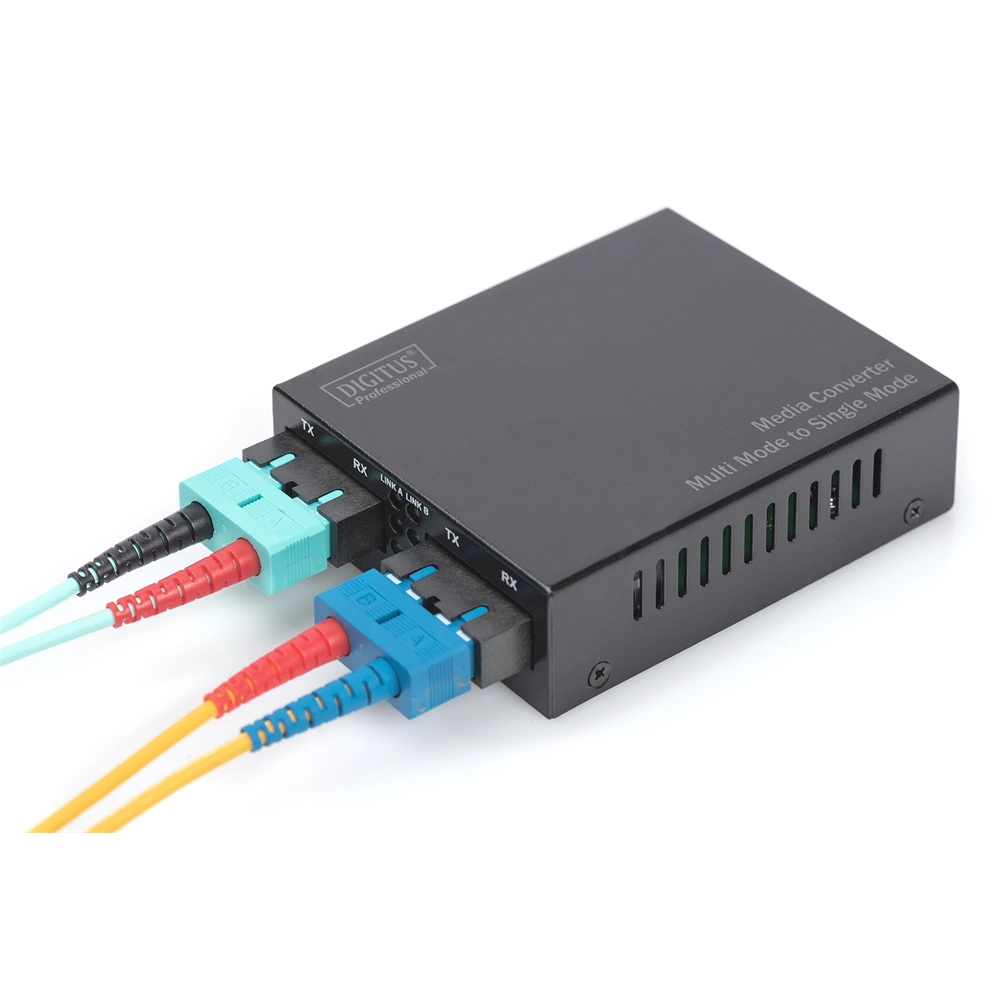 Digitus DN-82124  1000 Mbit/s 1310 nm Single-mode  Multi-mode hálózati média konverter Fekete