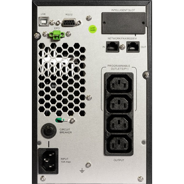 iPOWER UPS, 1000VA, 1000W, 4x IEC C13, SNMP/USB/RS-232, szünetmentes tápegység, LCD kijelző, AVR, online, tower