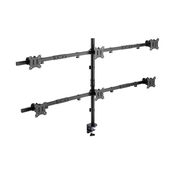 Equip 650160 13"-27" 6 monitor dönthető forgatható állítható magasság Max.: 3x7kg Monitor Asztali konzol fekete Equip 650160 13"-27" 6 monitor dönthető forgatható állítható magasság Max.: 3x7kg Monitor Asztali konzol fekete