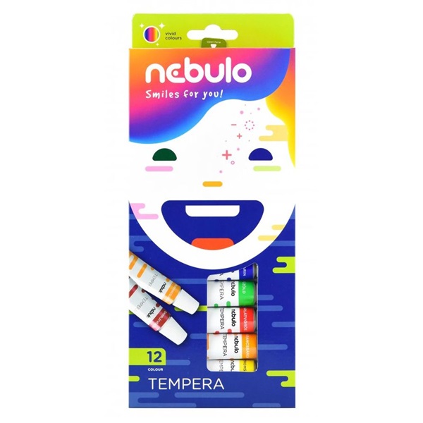 Nebulo tempera készlet 12 színes, 12 ml-es (NTF-12-12)