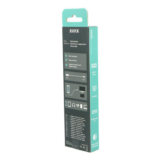  AVAX AD605 CONNECT+ Type C 3.1-Display port 1.2 adapter