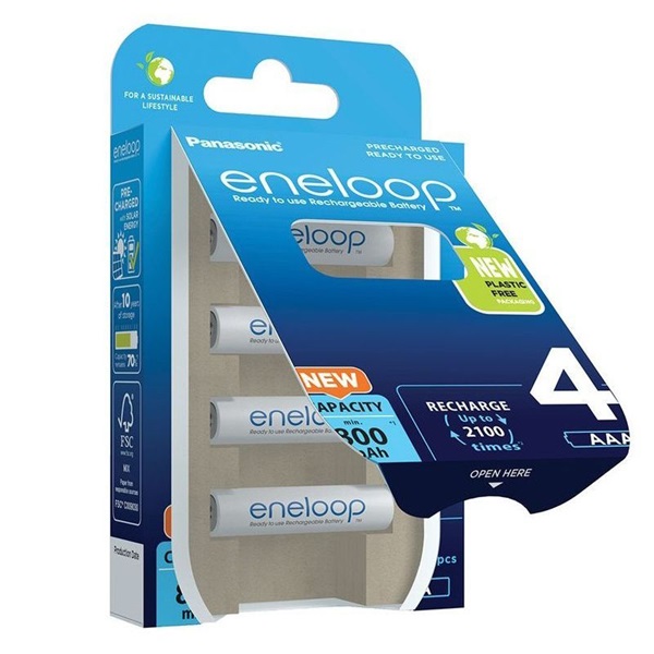 Panasonic Eneloop 1.2V AAA Ni-Mh 800mAh akku (4db) (BK-4MCDE/4BE)