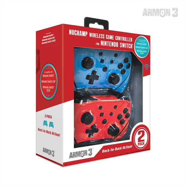 ARMOR3 NUCHAMP Nintendo Switch Kiegészítő Vezeték nélküli kontroller Kék & Piros (2-PACK)