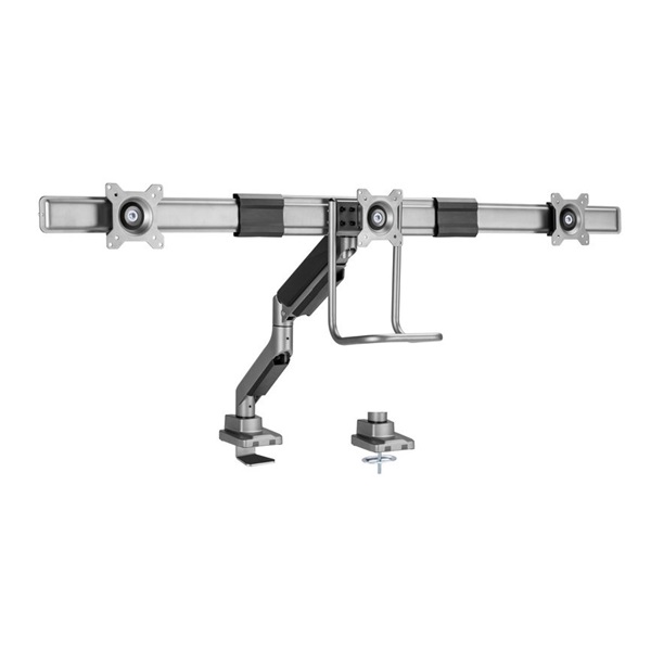 Equip   650162  17"-27"  3 monitor  dönthető  forgatható  Max.: 3x6kg Monitor Asztali konzol  fekete/ezüst