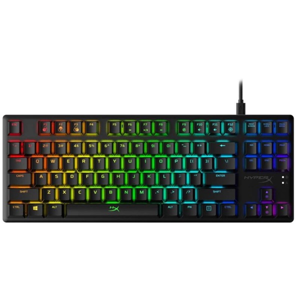 HyperX Mechanikus Billentyűzet  Alloy Origins Core RGB  Vezetékes  USB 65 gomb HX Red switch  angol kiosztás Fekete