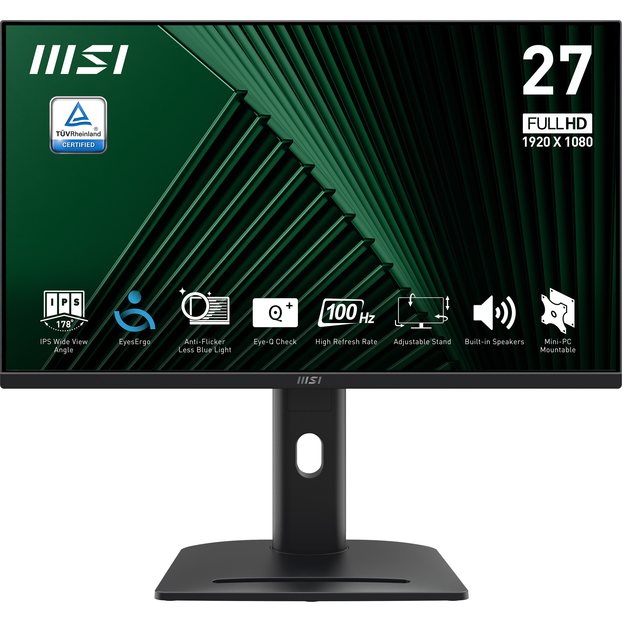 MSI 27" PRO MP275PG Monitor - 1920x1080, IPS, Full HD 100Hz, Hangszóró, Fekete